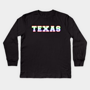 Texas Pride Rainbow Kids Long Sleeve T-Shirt